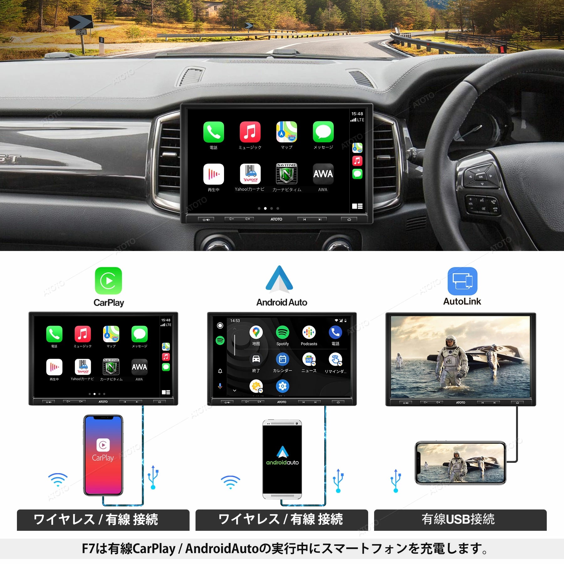 楽天市場】楽天1位【ATOTO公式 F7G110XE-A 10インチ カーナビ】atoto