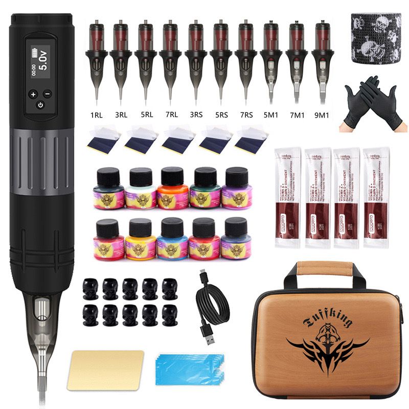 楽天市場】【最大P10】ワイヤレスタトゥーマシンセット ショートペン式