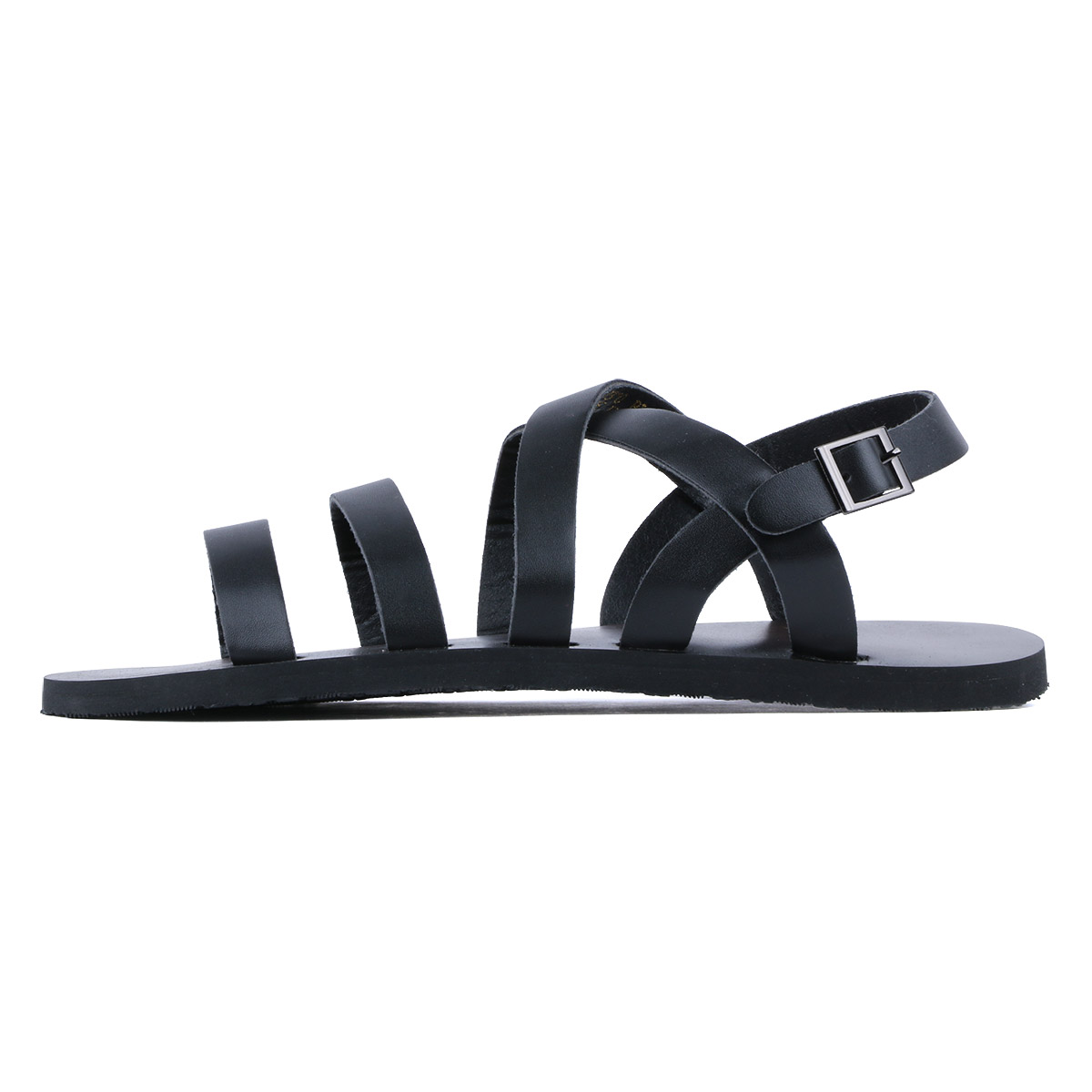 楽天市場】サンダル メンズ レザー 黒 脱げない かかと バック