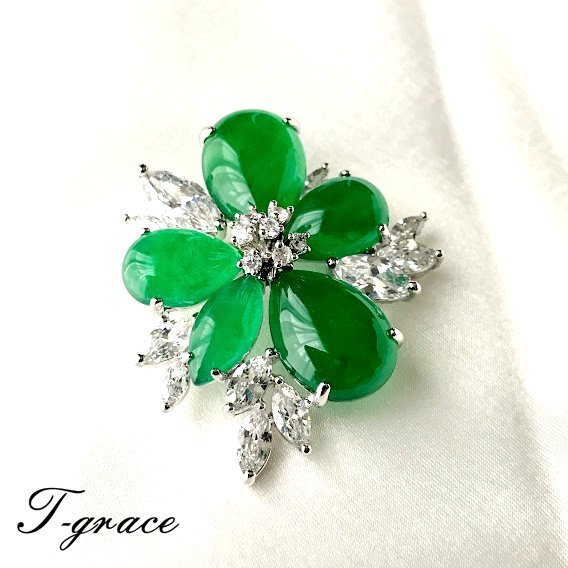 楽天市場】【送料無料】翡翠 ブローチ おしゃれ ひすい 人気 上品