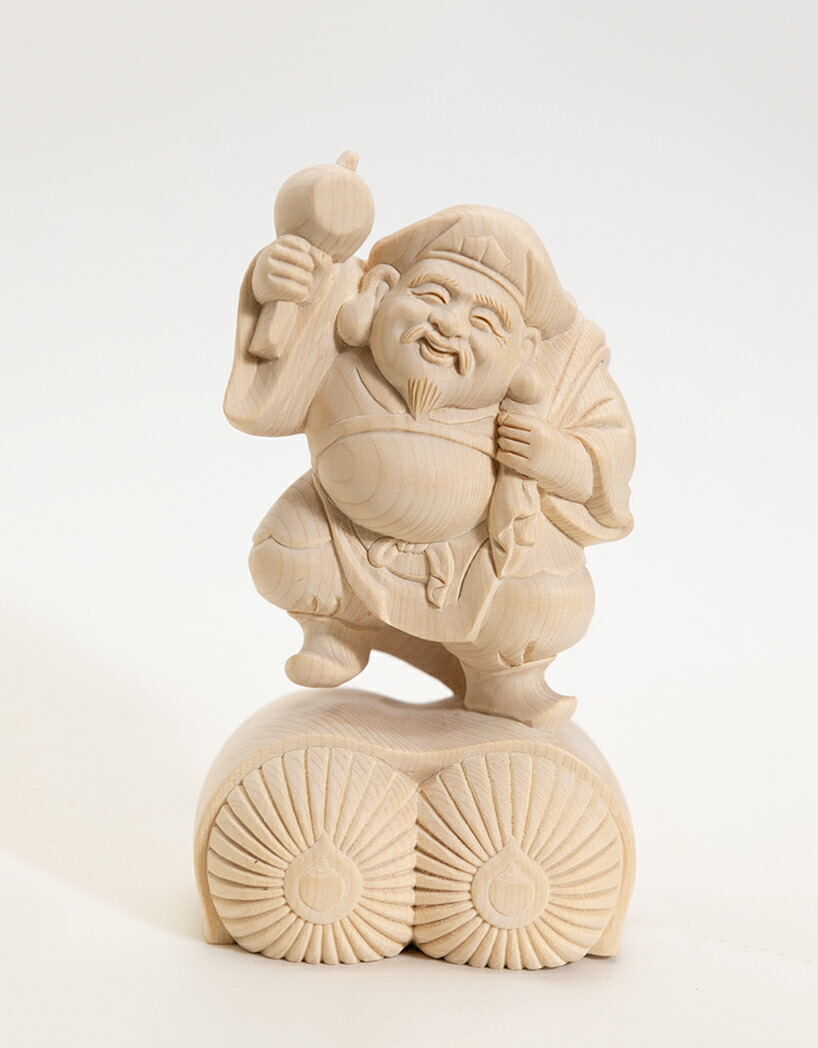 楽天市場】【総高15cm】大黒様 木彫り 置物 仕様：無垢 / 素材：桧