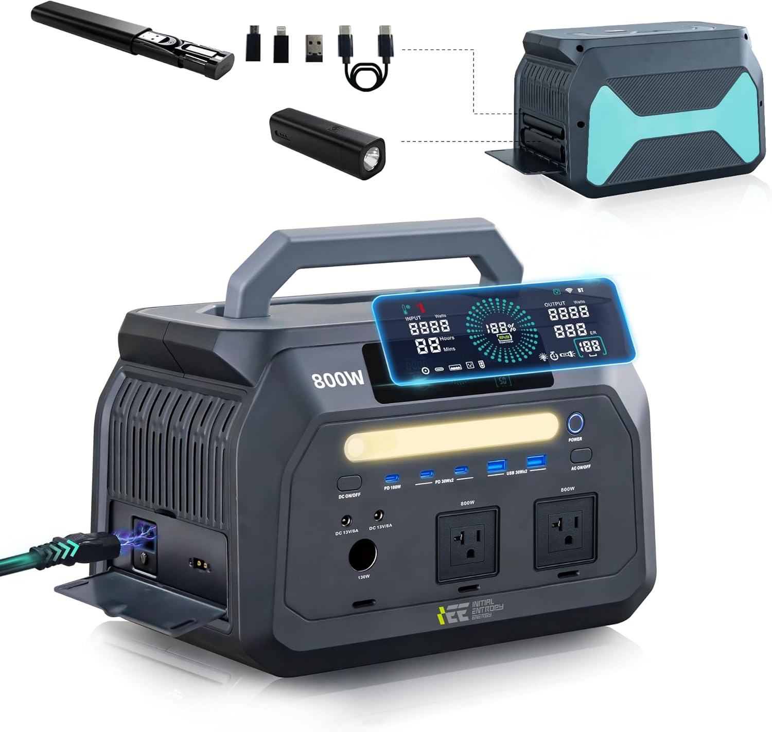 楽天市場】IEETek ポータブル電源 512Wh 800W P800 瞬間最大1600W リン