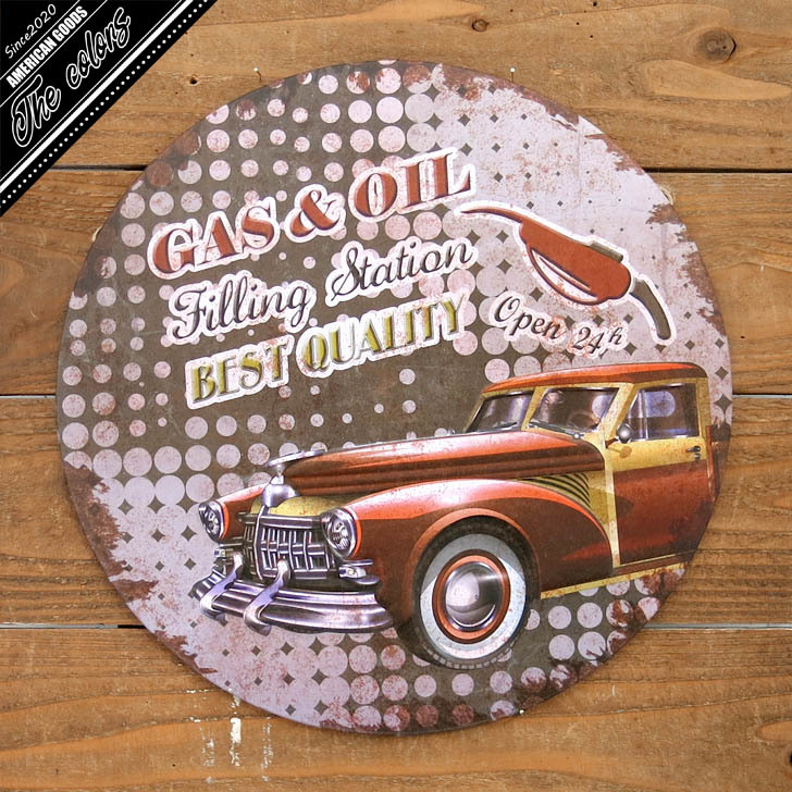 楽天市場】アメリカン雑貨 サインプレート ブリキ看板 丸 クラシック