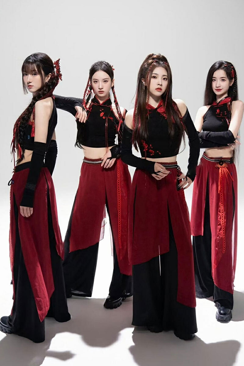 楽天市場】ダンス衣装 赤 黒 セットアップ 大人 レディース k-pop へそ