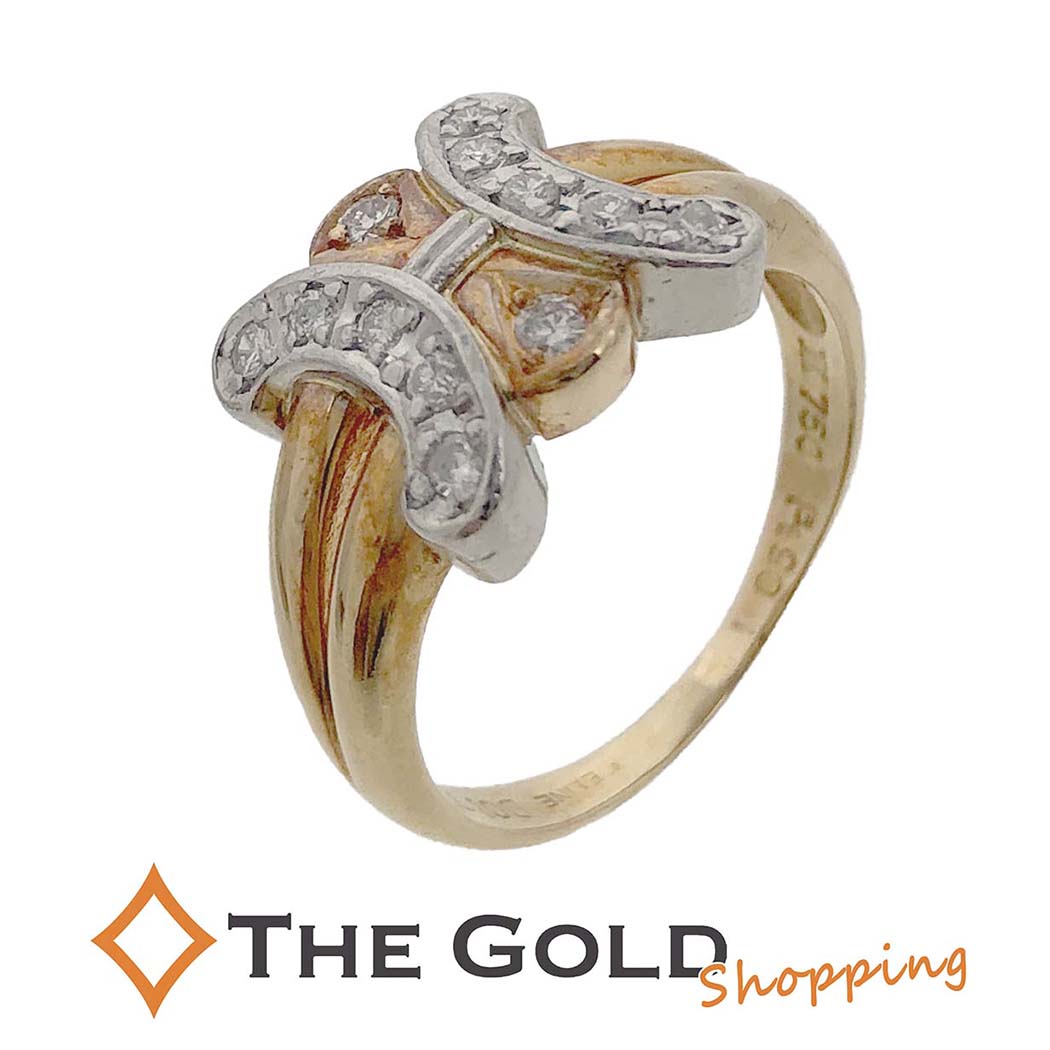 楽天市場】セリーヌ リング トリオンフ 11号 750 YG ダイヤモンド 0.17