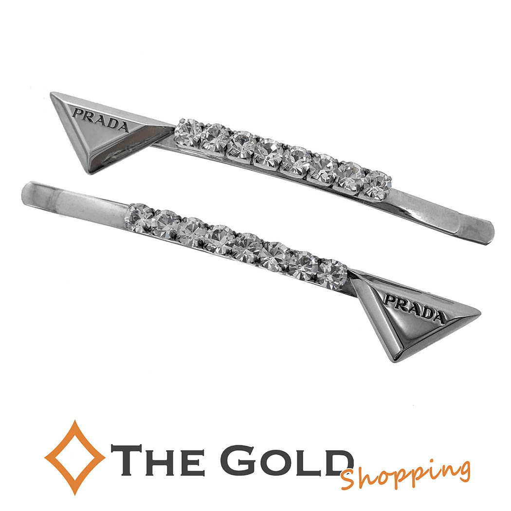楽天市場】プラダ トライアングル ロゴ ヘアクリップ 1IF098 ヘアピン
