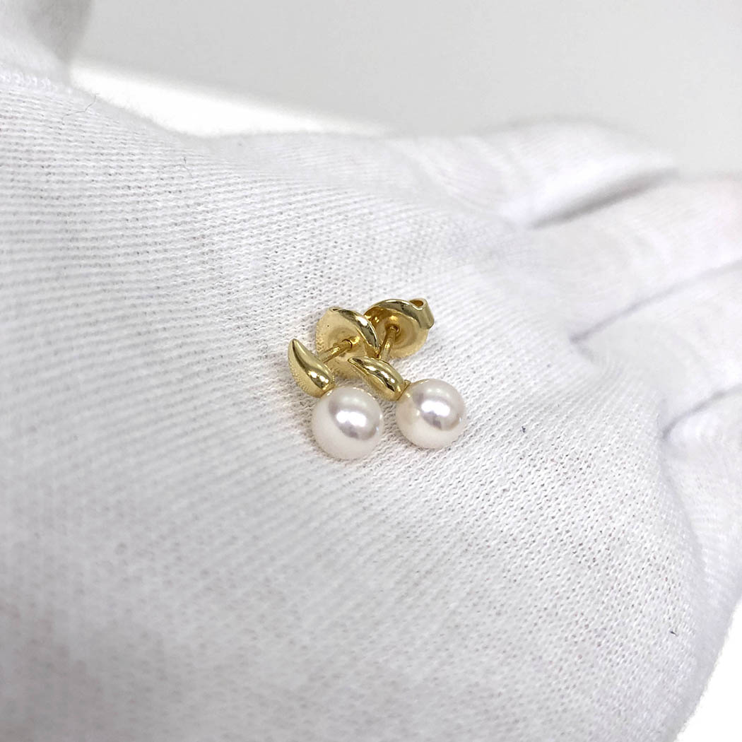 楽天市場】ミキモト パールピアス K18 YG パール イエローゴールド