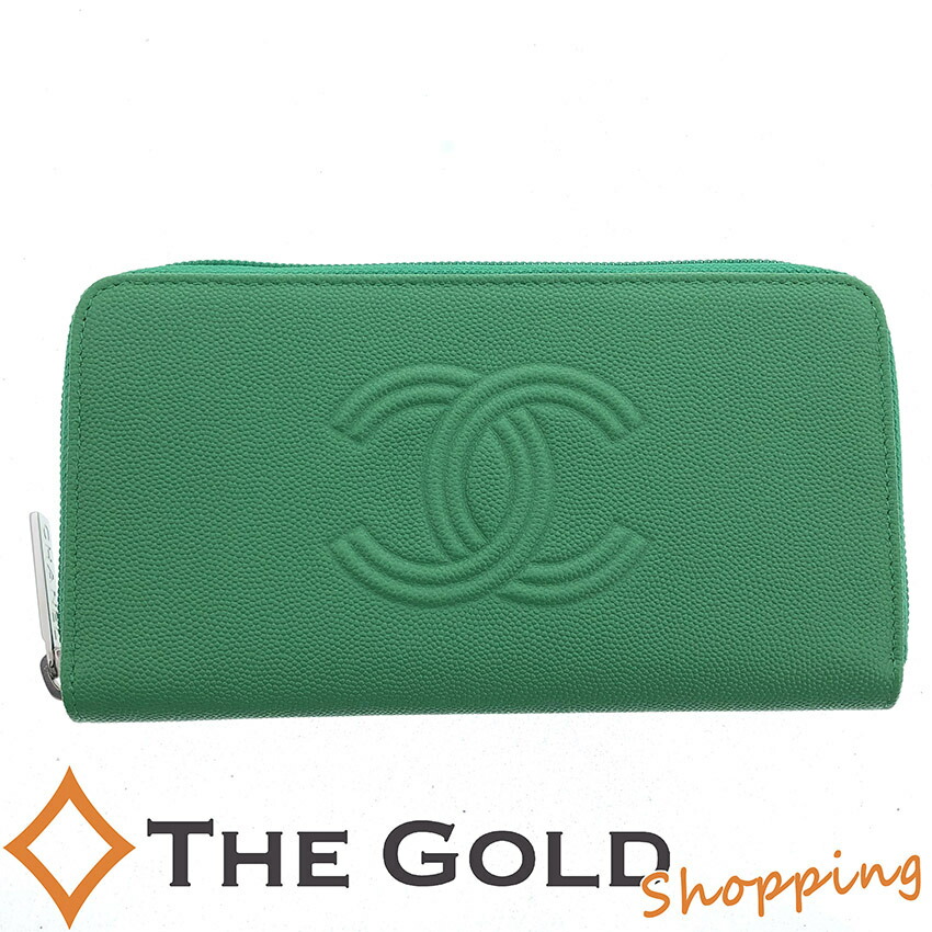 CHANEL キルティング 長財布 オリーブグリーン キラキラ 楽天市場