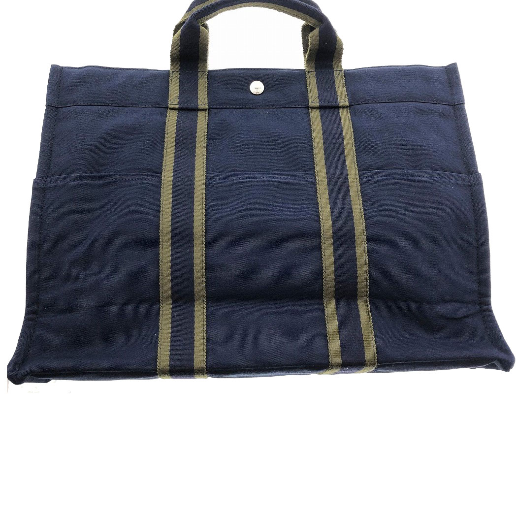 楽天市場】エルメス フールトゥMM キャンバストート ネイビー カーキ