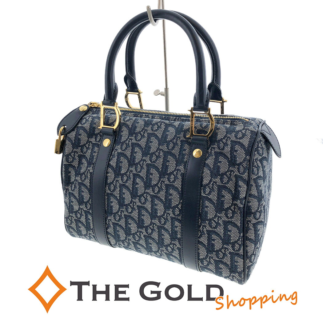 楽天市場】Christian Dior トロッター ミニボストンバッグ ブルー