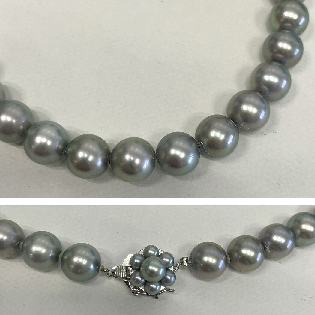 楽天市場】TASAKI□ グレーパール ブラックパール ネックレス 約8.5mm