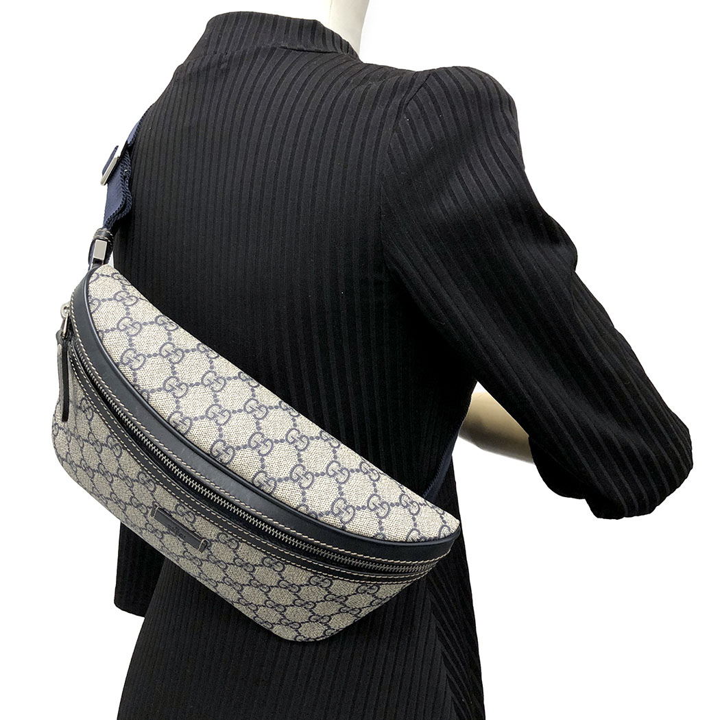 楽天市場】GUCCI□ ウエストバッグ 233269 GGスプリーム ネイビー