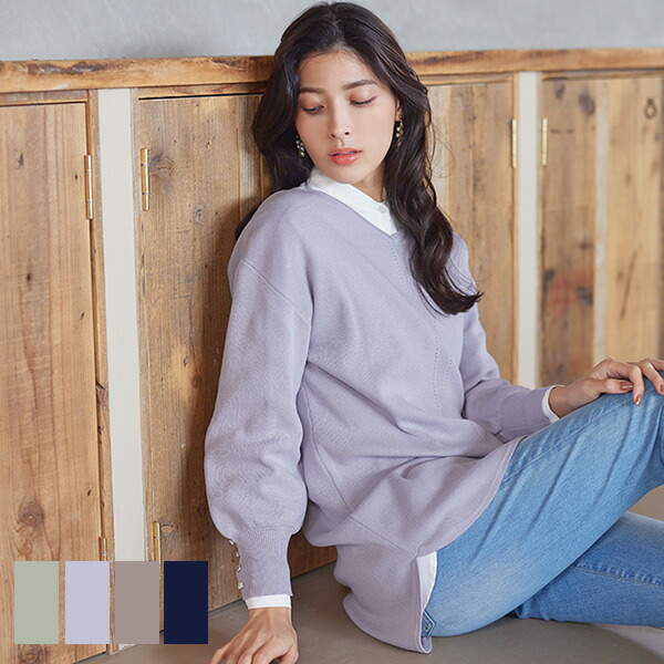 楽天市場】【楽天スーパーセール！50％OFF!!】Vネックラウンドヘム