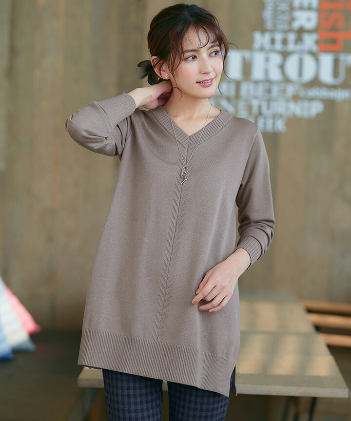 楽天市場】【安田美沙子さん着用・選べる2type】もちニットチュニック