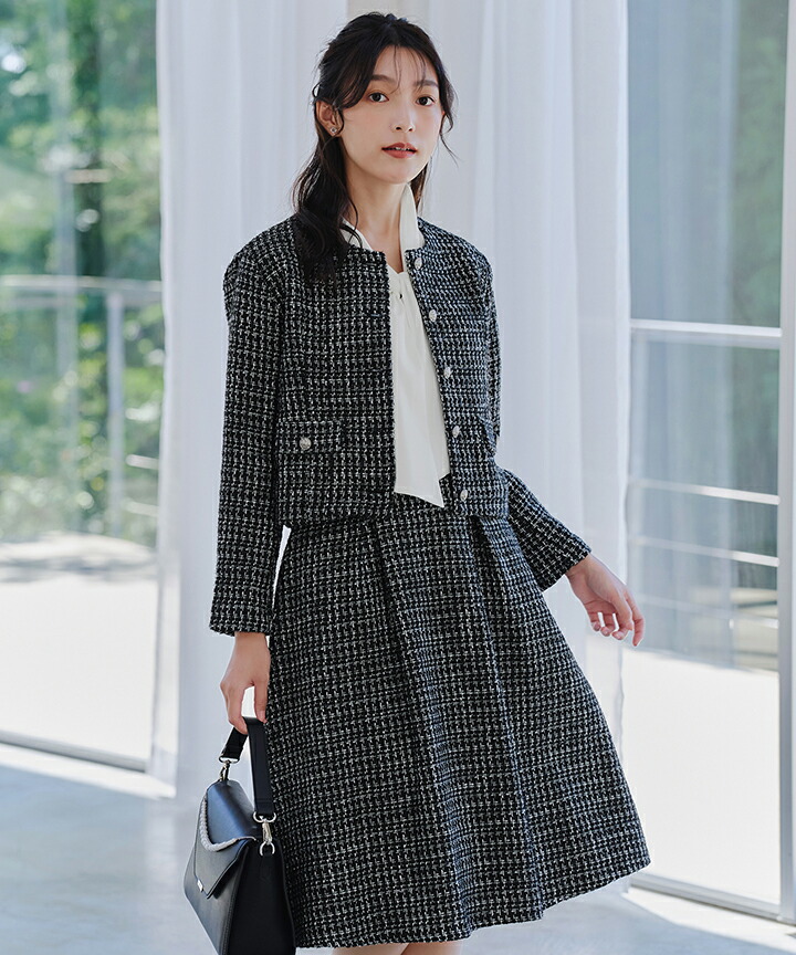 楽天市場】ツイードノーカラージャレロ レディース セレモニー