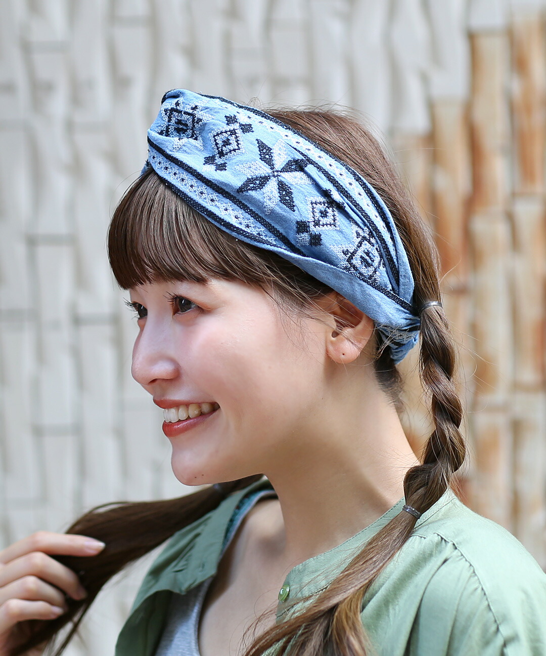 楽天市場】デニム刺繍ヘアバンド ／ ターバン ヘッドアクセサリー ヘア