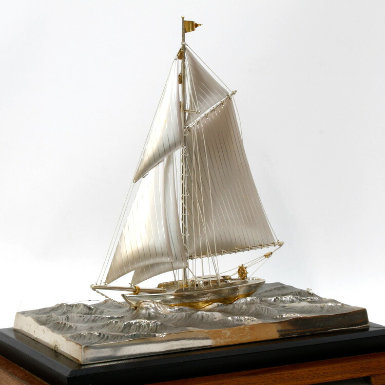 ヨット 置物 刻印 銀製 シルバー モンティホールカップ ヨット模型