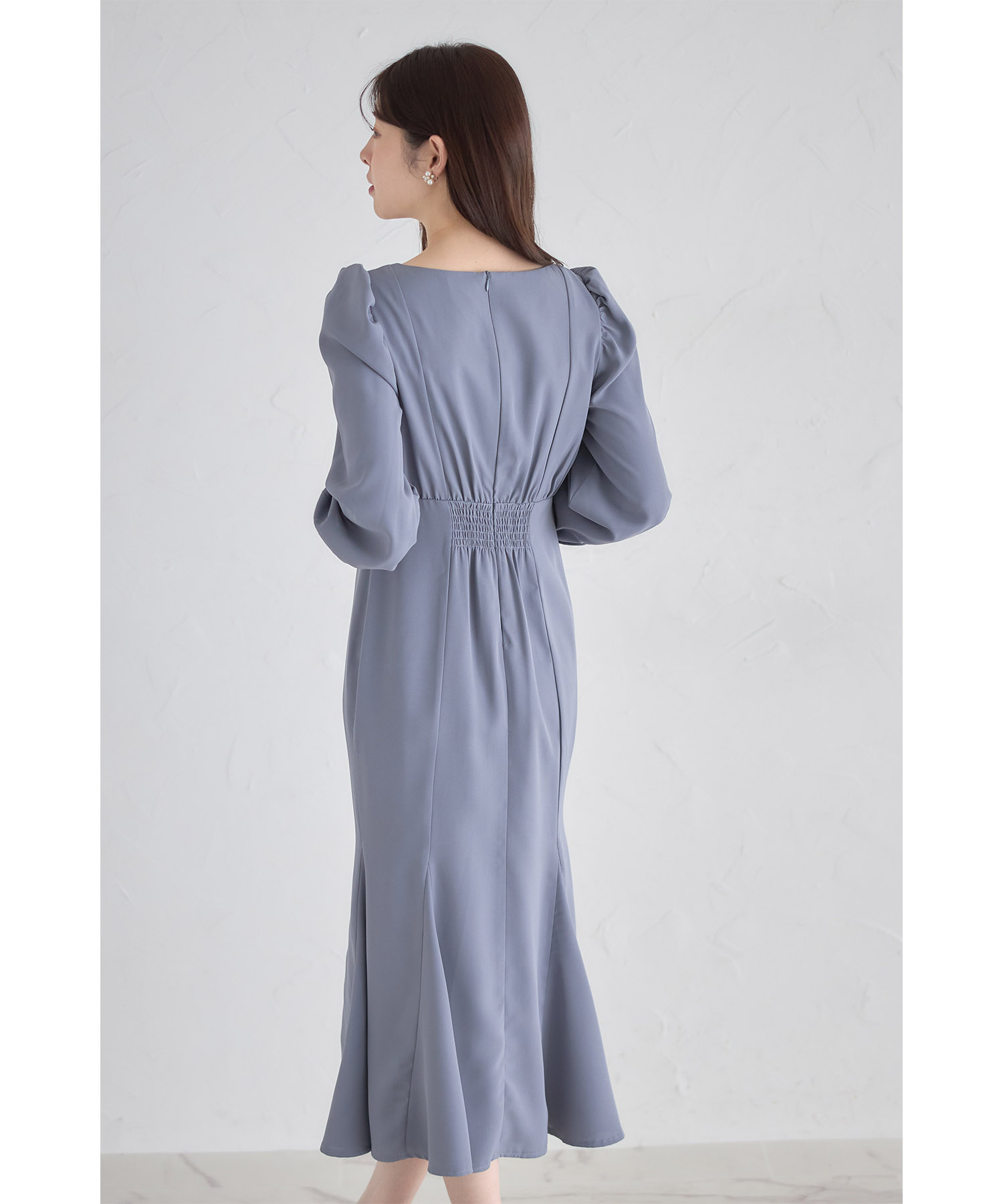 楽天市場】パール飾り釦付きヨーク切り替え配色ワンピース【adriene