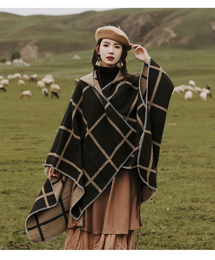 楽天市場】ポンチョ ストール 大判 秋冬 レディース 大判ストール