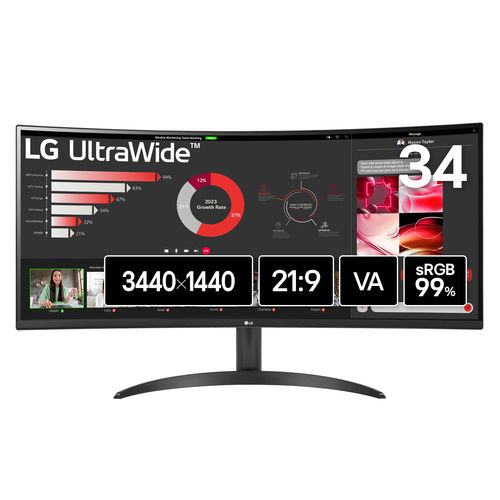 楽天市場】LG ウルトラワイドモニター 34WR55QC-Bの通販