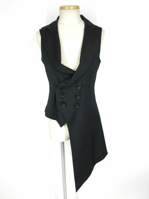 black peace now ブラックピースナウアシンメトリーベスト黒日本製M