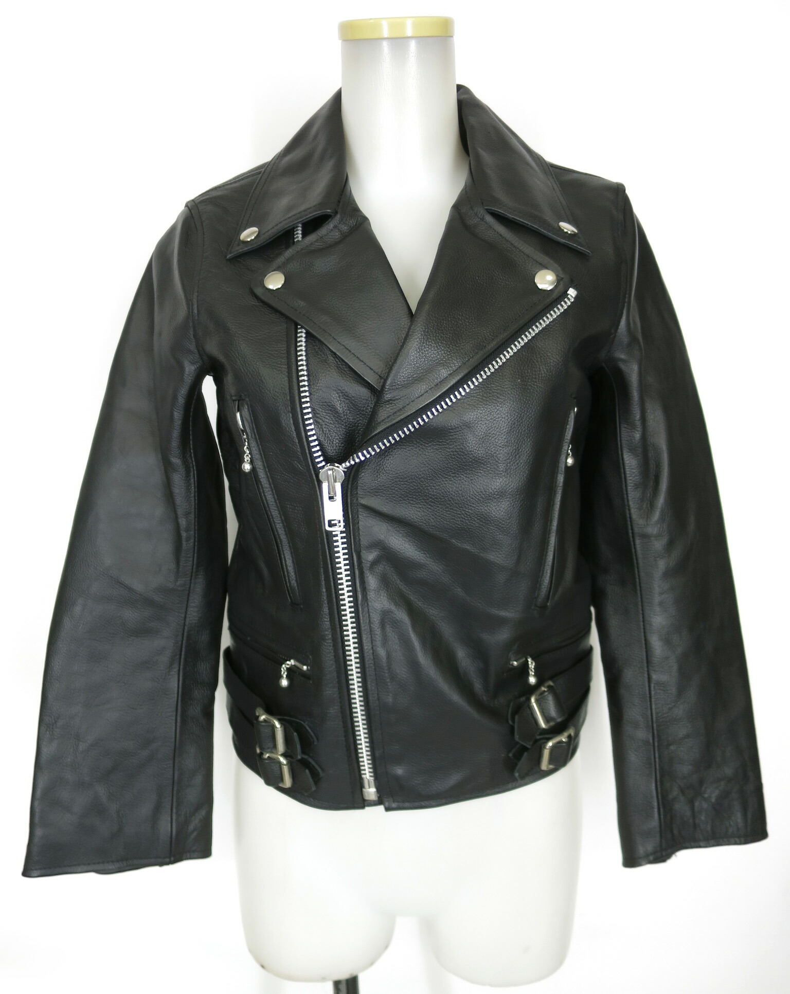 HELL CAT PUNKS ダブルライダースジャケット 牛革 ブラック y2k