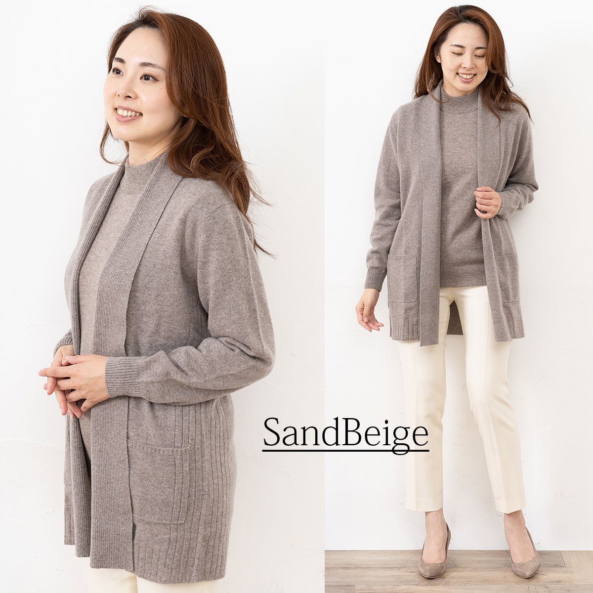 楽天市場】カシミヤ100％ ロングトッパーカーディガン レディース