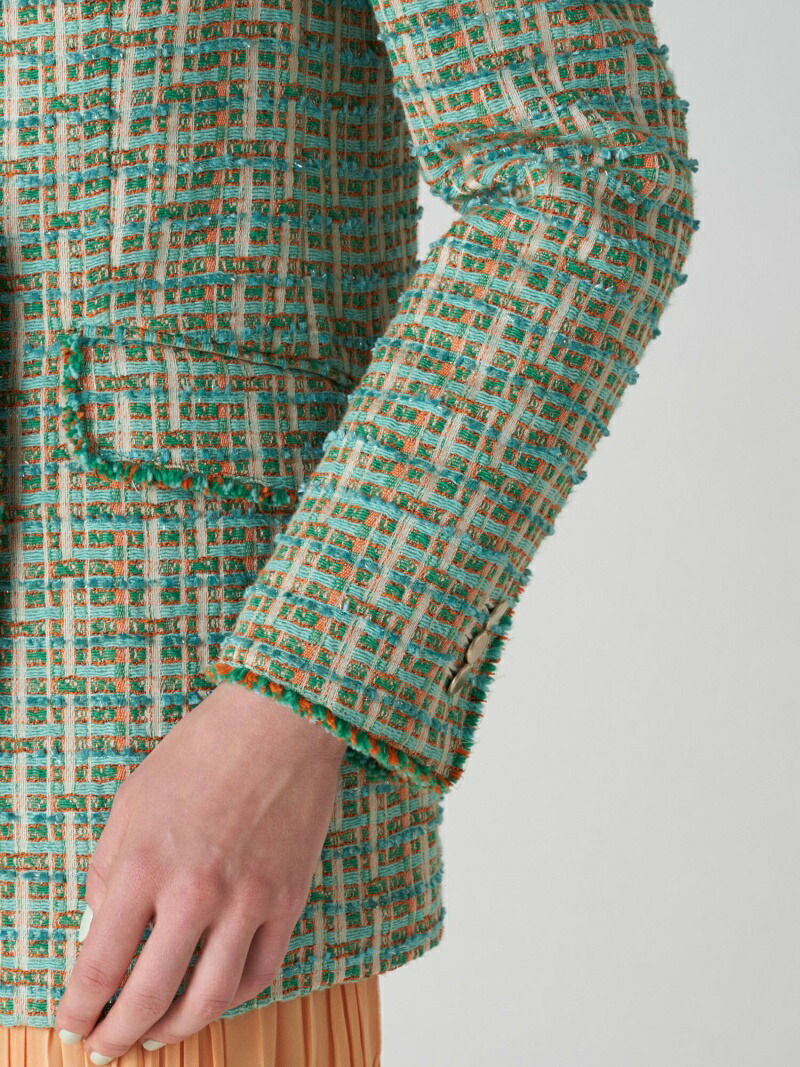 楽天市場】【SALE／40%OFF】ミックスツイード フリンジテーラード