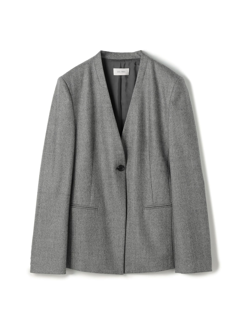 楽天市場】フランネルウールストレッチ ノーカラージャケット DES PRES