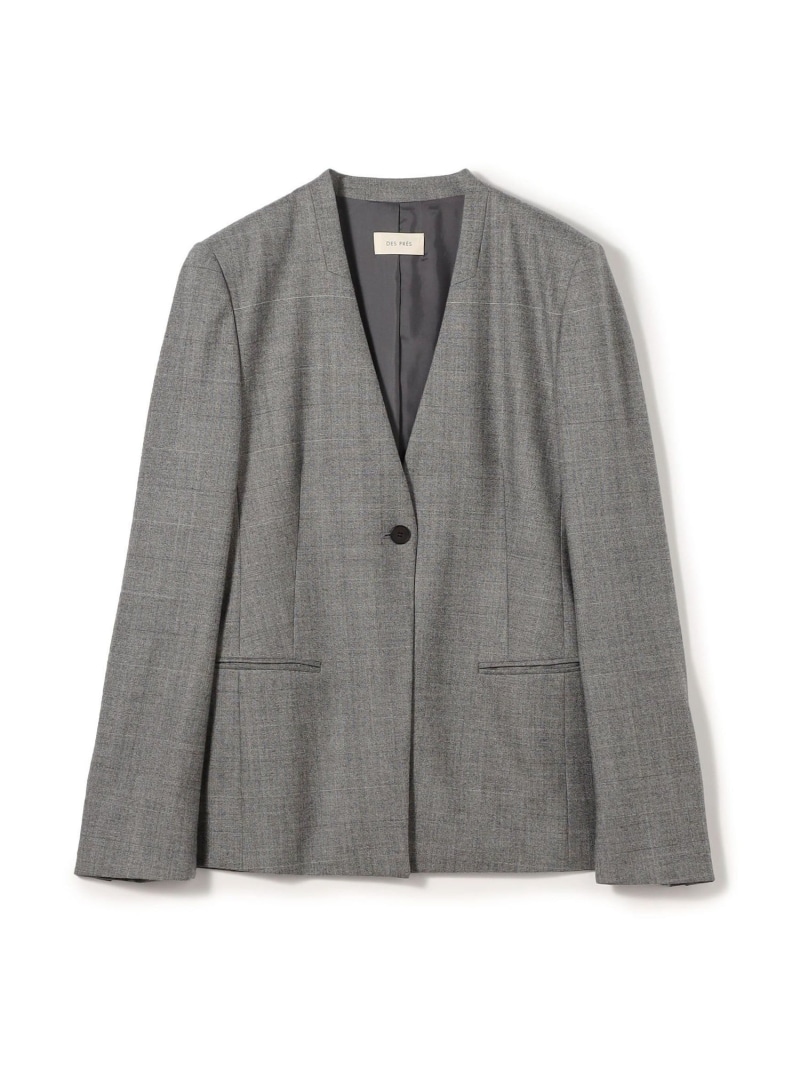 楽天市場】フランネルウールストレッチ ノーカラージャケット DES PRES