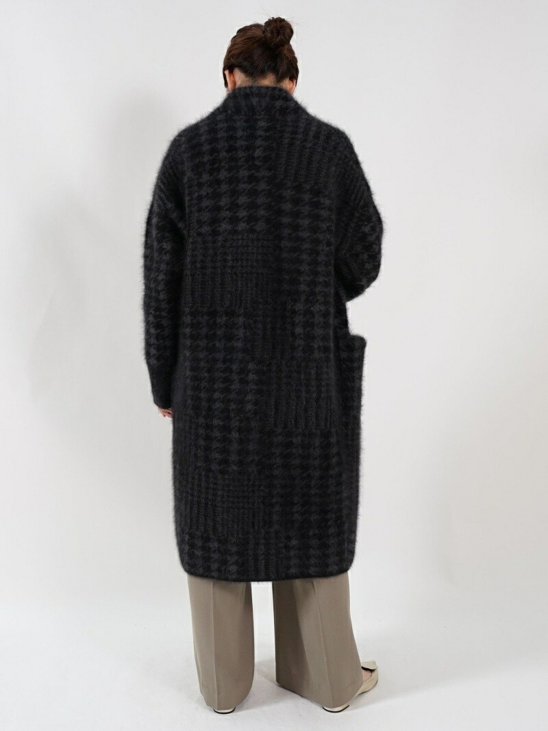 楽天市場】【SALE／30%OFF】グレンチェックファー ニットコート DES