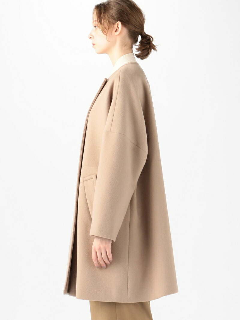楽天市場】【SALE／30%OFF】ウールダブルフェイス ノーカラーコート