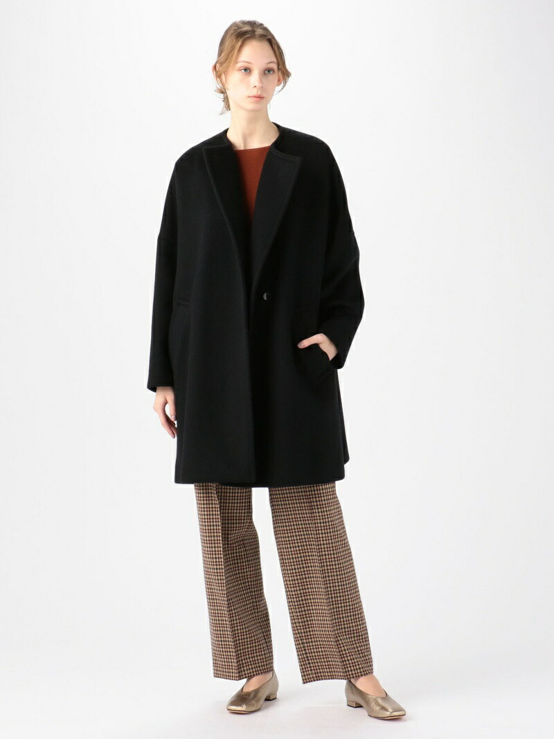 楽天市場】【SALE／30%OFF】ウールダブルフェイス ノーカラーコート