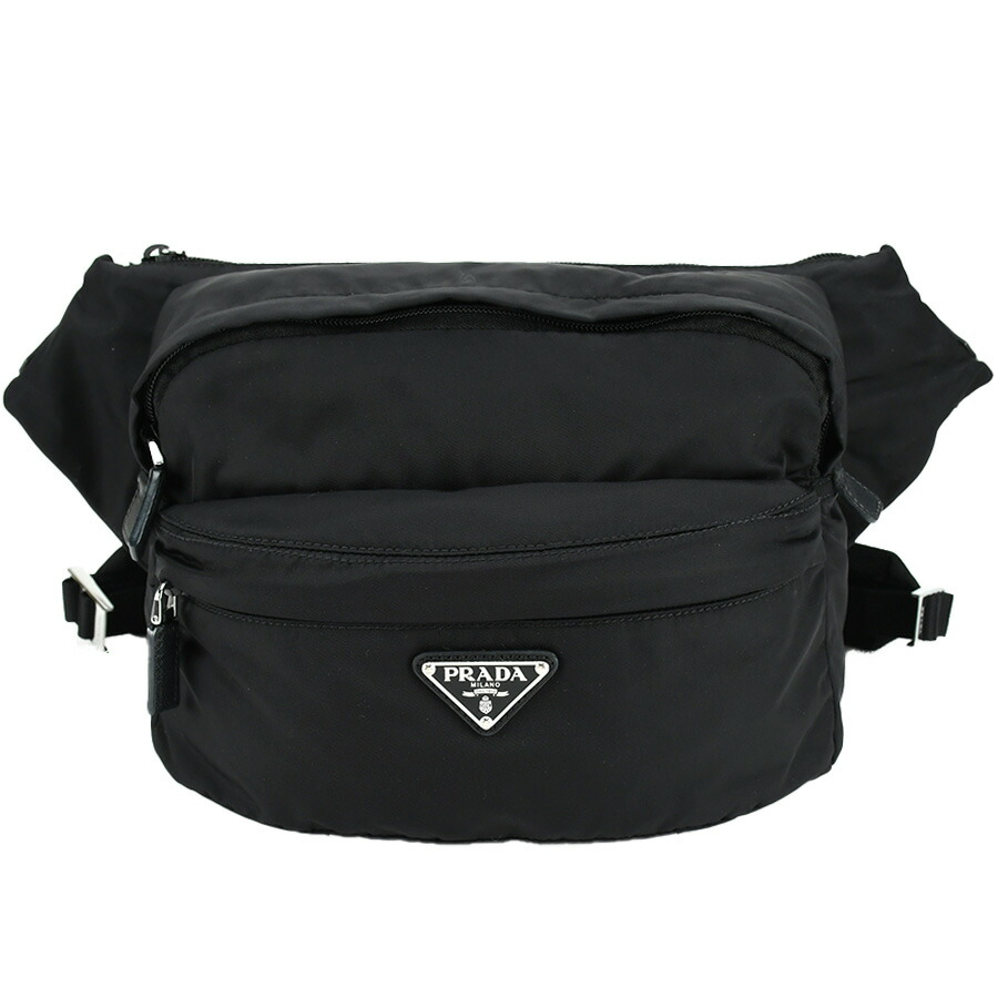 楽天市場】プラダ PRADA ボディバッグ ウエストバッグ 2VH038 黒
