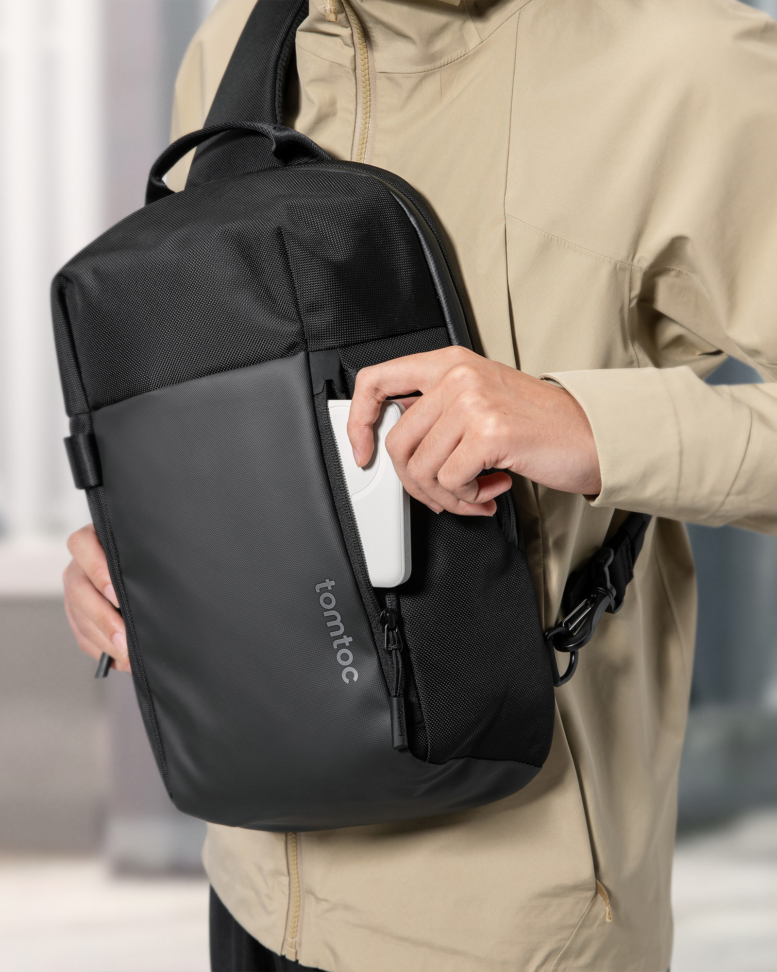 楽天市場】tomtoc ボディバッグ メンズ 大容量 14インチ MacBook Pro