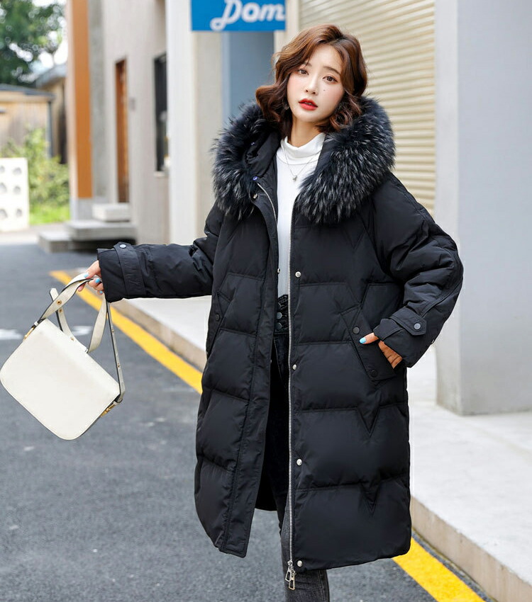 清楚✨ルネ ロングコート ダウンコート 黒 ビジュー 花 Aライン 38 M