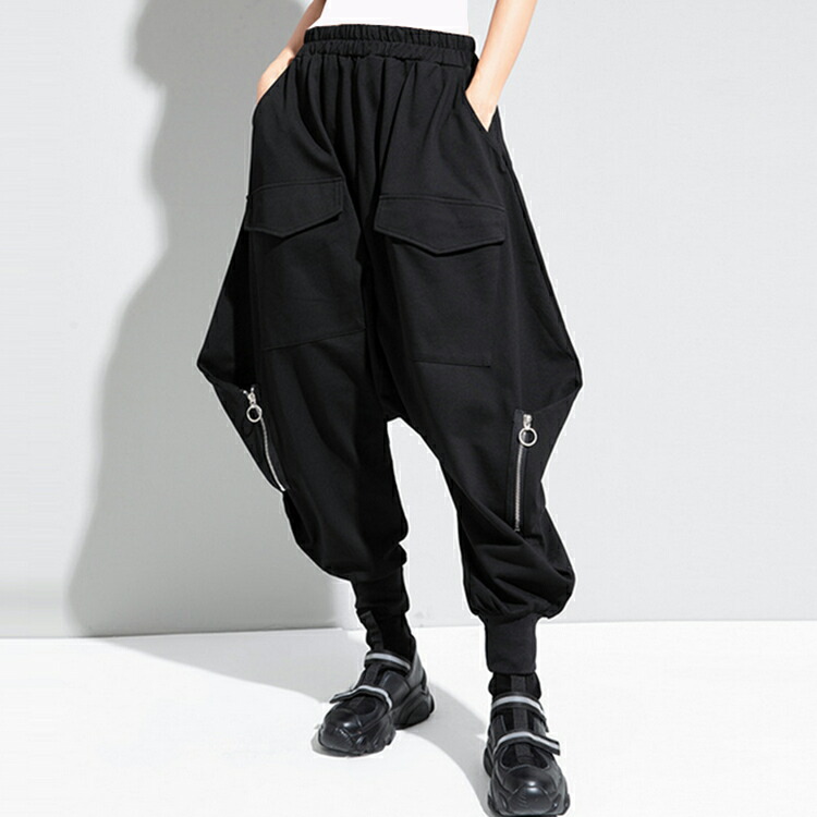 楽天市場】ファスナーデザイン サルエルパンツ 袴パンツ レディース 秋