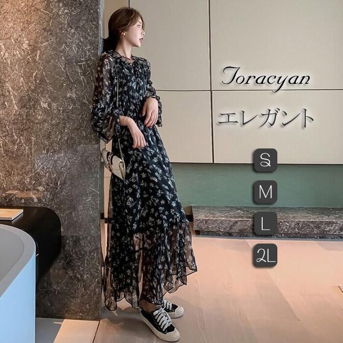 楽天市場】選べるS〜XLサイズ展開！ワンピース シフォンワンピース