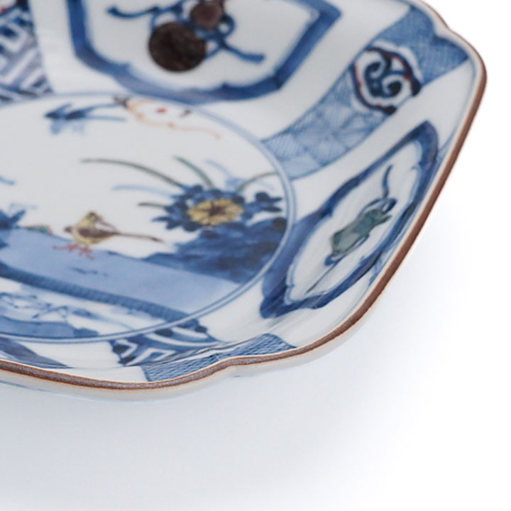 楽天市場】九谷焼 四方皿揃 染色桃花花鳥文/山本長左 【宮内庁御用窯