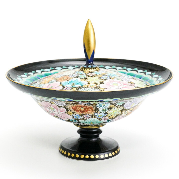 楽天市場】九谷焼 台皿 色絵金襴花詰 / 高 聡文 hanazume 海外人気の