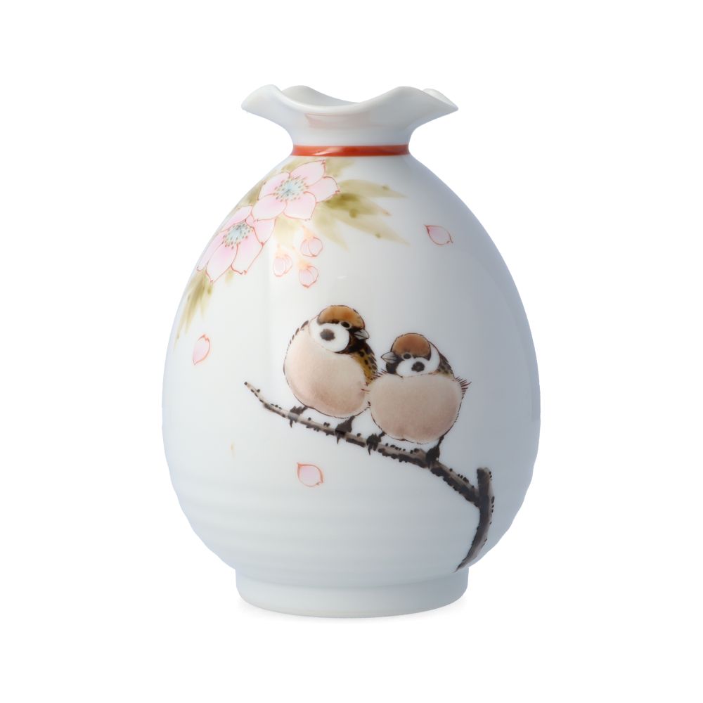 楽天市場】九谷焼 一輪生（口花型）桜二雀図/中村陶志人＜送料無料