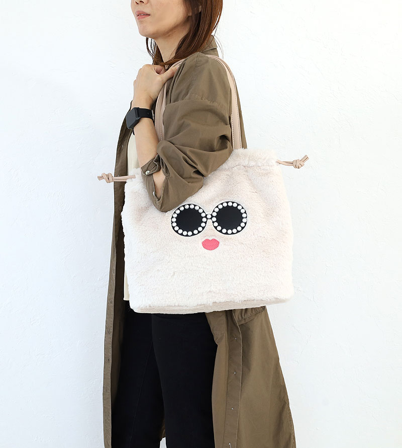 楽天市場】アジョリー バッグ ファーバッグ パールサングラス トート