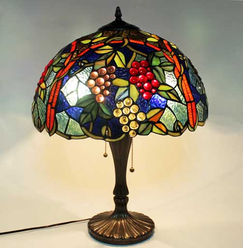 期間限定出品＊】葡萄のステンドグラスランプ 照明器具 アールヌーボー