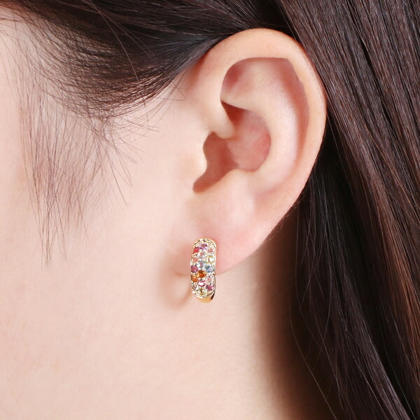 楽天市場】K10イエローゴールドマルチストーンピアス : ジュエリーツツミ