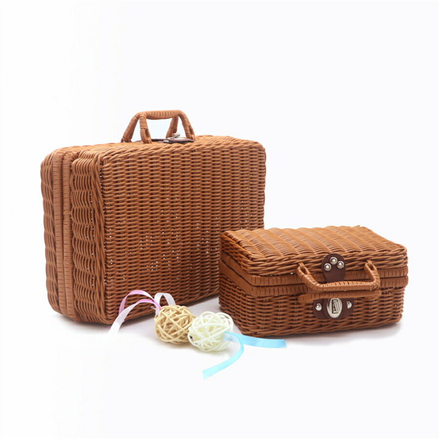 楽天市場】収納かご 藤編み バスケット PPラタン かごかごバッグ 4