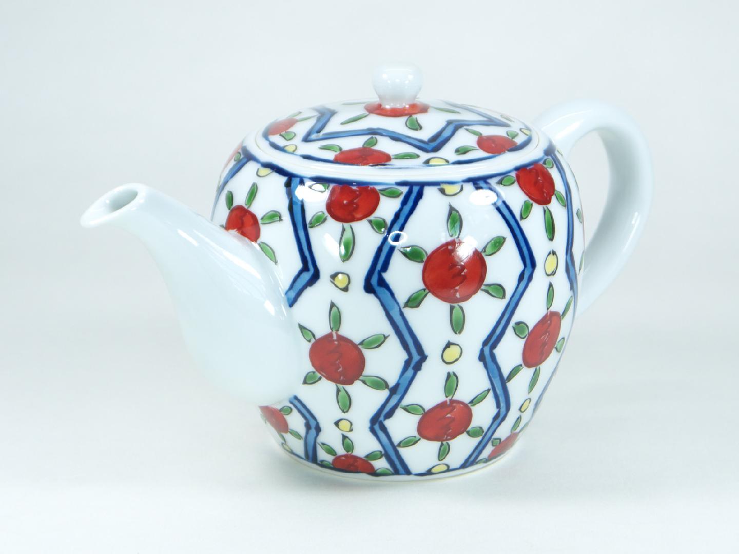 楽天市場】【有田焼】【源右衛門窯】 染錦花割急須 （後手）【源右衛門