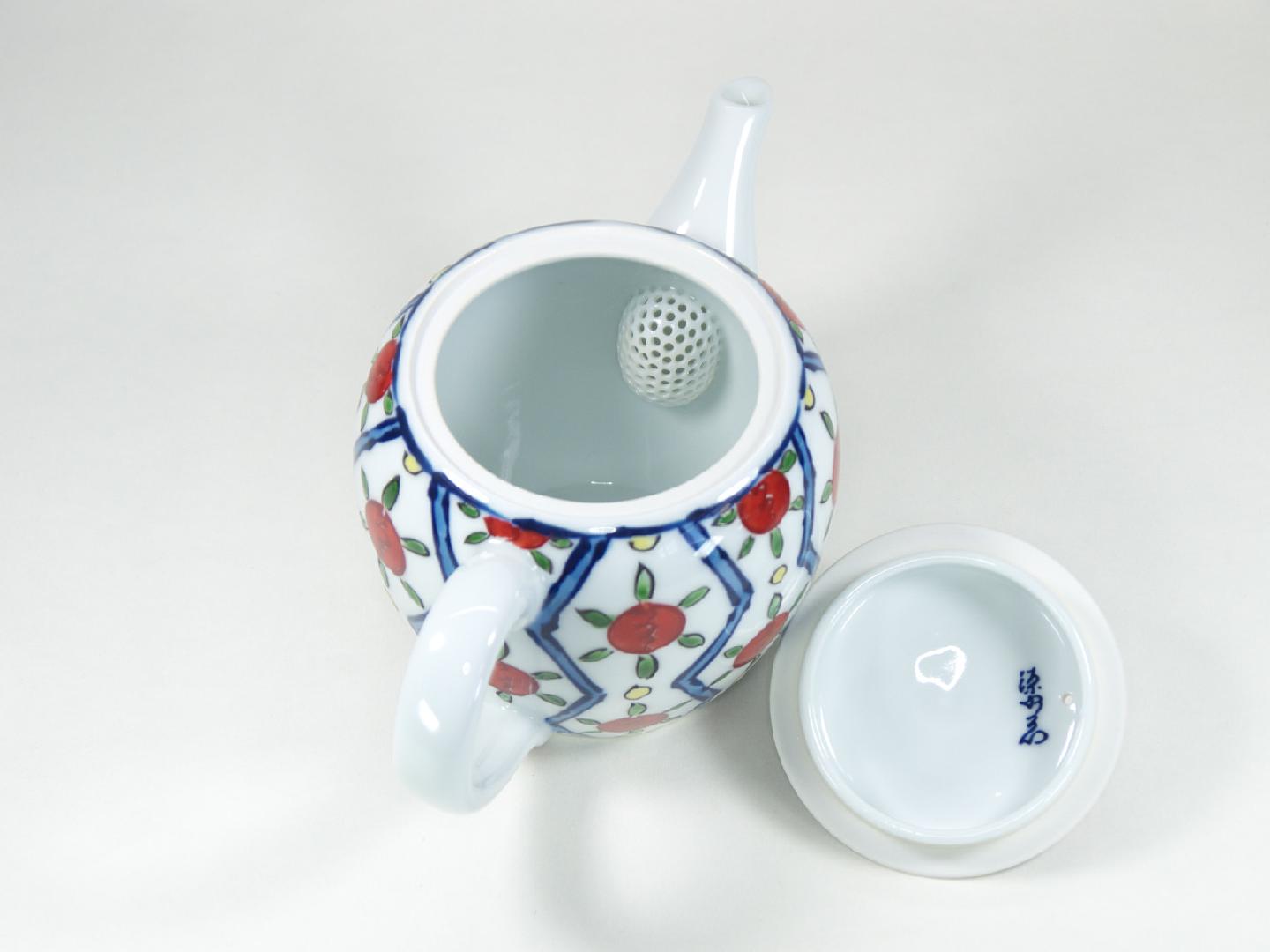 楽天市場】【有田焼】【源右衛門窯】 染錦花割急須 （後手）【源右衛門