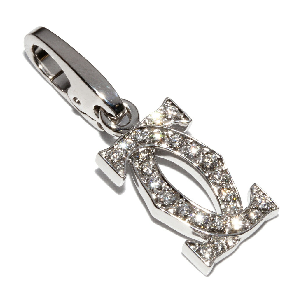 楽天市場】カルティエ チャーム ペンダントトップ K18WG ダイヤ24P 2C