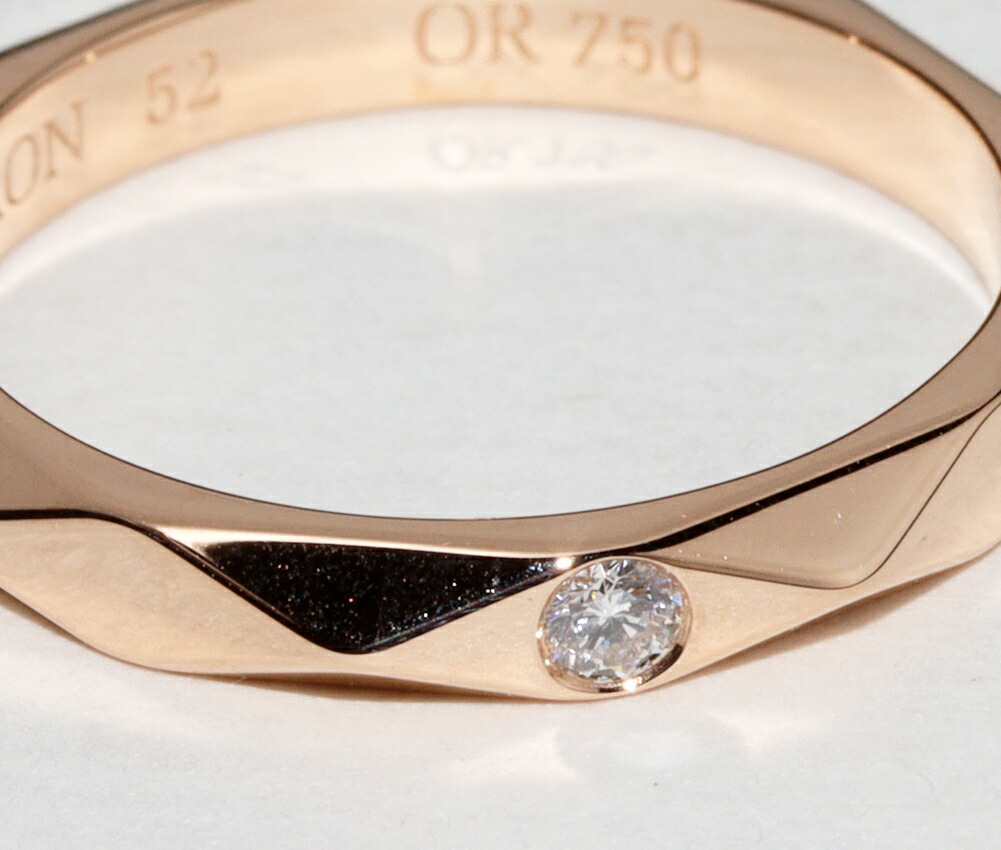 楽天市場】ブシュロン 指輪 K18PG ダイヤ1P ファセットリング