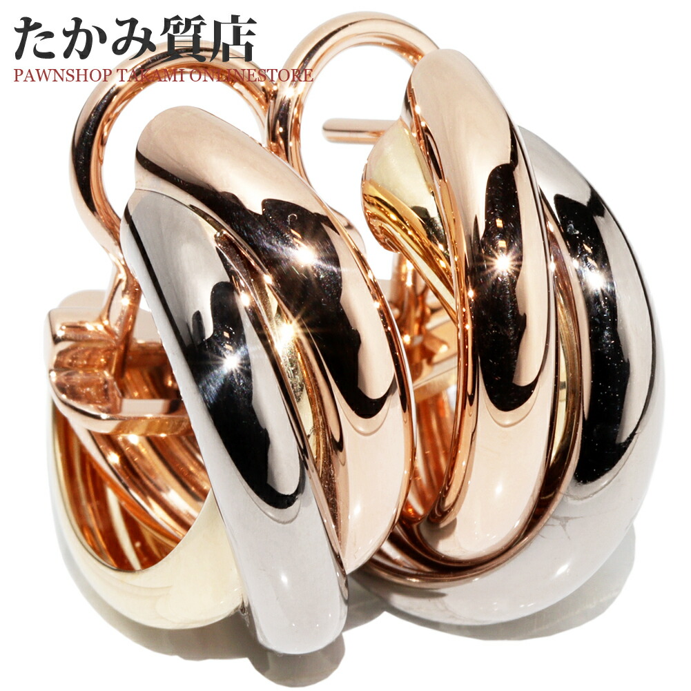 楽天市場】カルティエ ピアス K18YG K18WG K18PG トリニティピアス